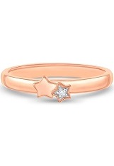 mini silver gold flashed clear cubic zirconia ring for teens
